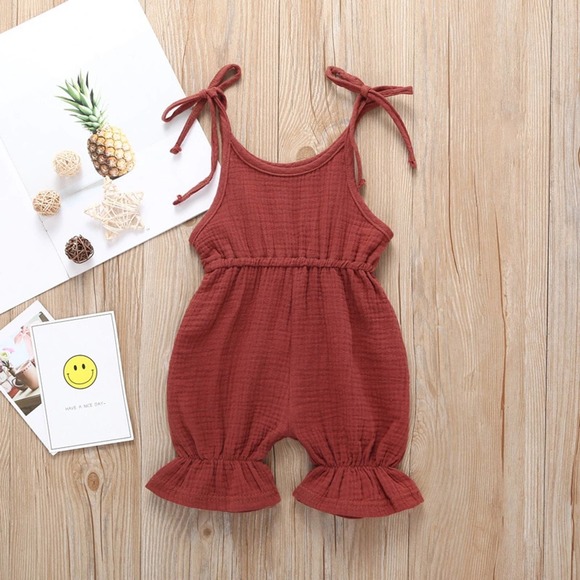 Boutique Other - Toddler 4T Girls Burgundy Ruffle Romper